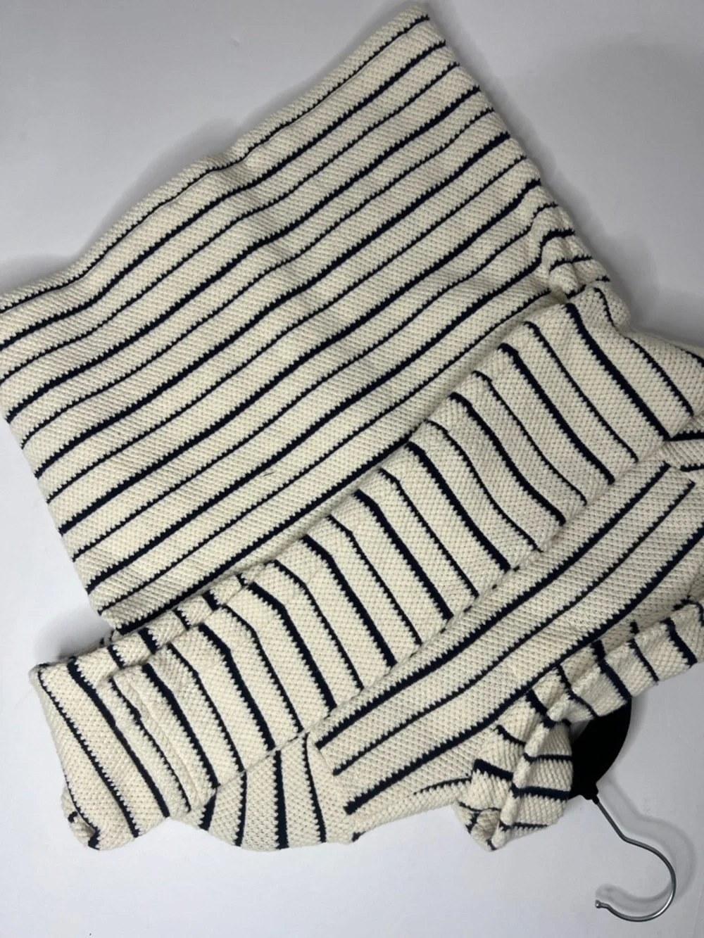 Women’s Madewell Cream and Navy Striped Shawl Collar Cardigan XS - Picture 6 of 8
